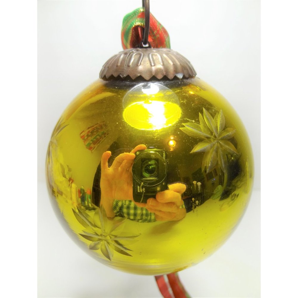 Kugel German Style Gold Glass Christmas Ornament